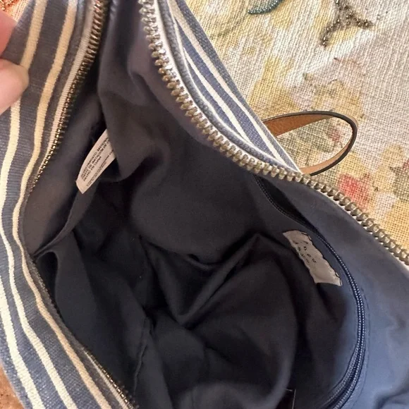 A New Day Striped Blue and Tan Crossbody Bag - Picture 9 of 10
